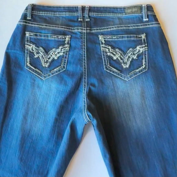 ZCO Womens Jeans Low Rise Bootcut Embellished Studded Embroidered Y2K Size 24 - Picture 8 of 16